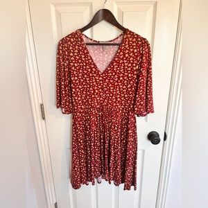 Burgundy floral dress